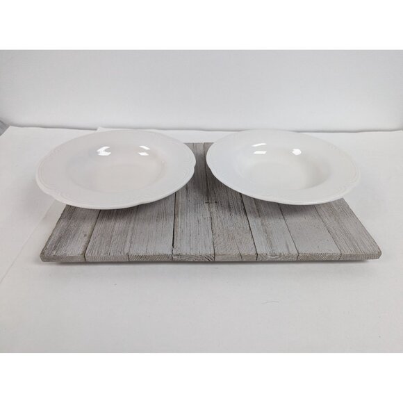 Pfaltzgraff Filigree White Cereal Soup Bowls Set of 2 Rimmed - Picture 1 of 6
